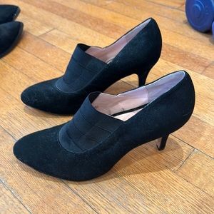 Taryn Rose black suede heels